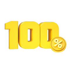 3d-render-100-percentage-font-yellow