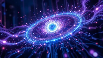 Futuristic Digital Network Sphere &ndash; Abstract AI Technology Visualization