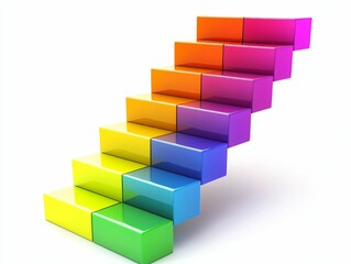 Obraz premium Colorful Steps to Success