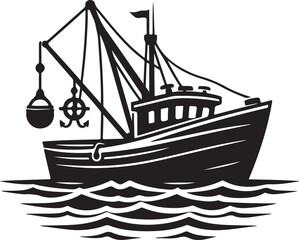 vector illustration of a ship