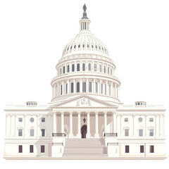 Fototapeta premium White architectural marvel: a detailed rendering of a capitol building design