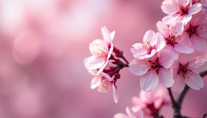 Obraz premium Delicate pink sakura blossoms in full bloom, forming a repeating pattern , graphic, sakura tree