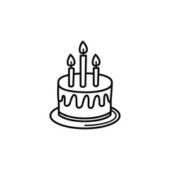Festive Birthday Cake with Candles Illustration