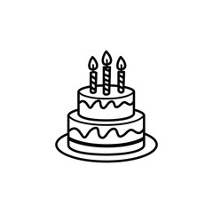 Festive Birthday Cake with Candles Illustration
