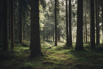 Obraz premium the big tree is in the forest