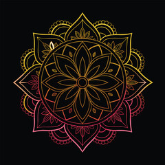 Circular pattern in the form of a mandala. Henna tattoo mandala. Mehndi style. Decorative pattern in oriental style. Coloring book page.