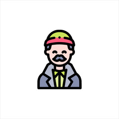 set of funny cartoon businessman