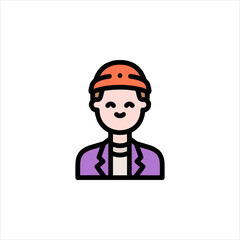 vector illustration of a builder