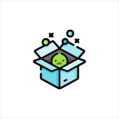 robot with a box