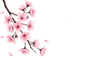 Fototapeta premium Cherry Blossoms Branch Illustration