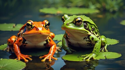 Green Tree Frog on Branch &ndash; Nocturnal Amphibian in Natural Habitat