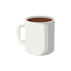 Set of vector illustration of a coffee cup with steam rising isolating on white background