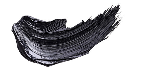 Black Paint Swirl on White Background for Creative Design and Artistic Projects