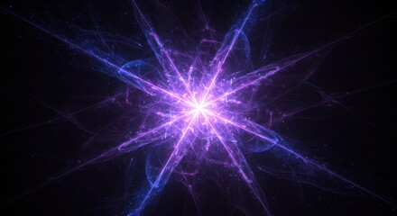 Cosmic bloom Violet starburst against dark void radiant energy