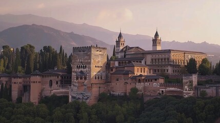 Obraz premium Alhambra Palace: A Majestic Marvel of Islamic Architecture and Historical Splendor