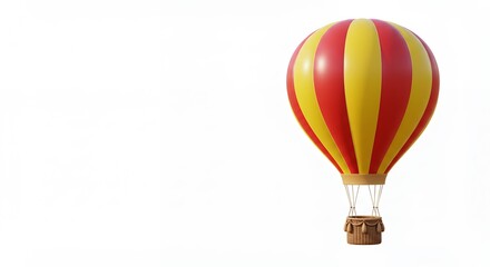 Fototapeta premium Hot Air Balloon with Red and Yellow Stripes