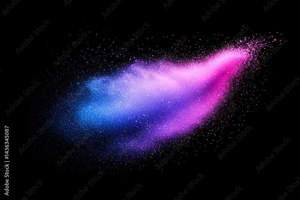 Poster a dark background serves as the setting for a colorful magic explosion representing the holi festiva