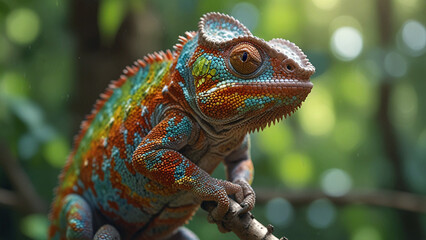 Nature’s Master of Disguise: Stunning Chameleon Macro Footage in Wet Habitat