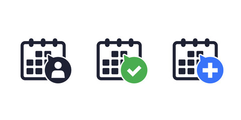 appointment icons with calendars on white
