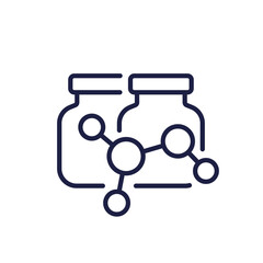 bottles of chemicals icon in line design