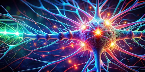 Vibrant Neural Network A Detailed Representation of Complex Interconnections and Signal Transmission within the Nervous System