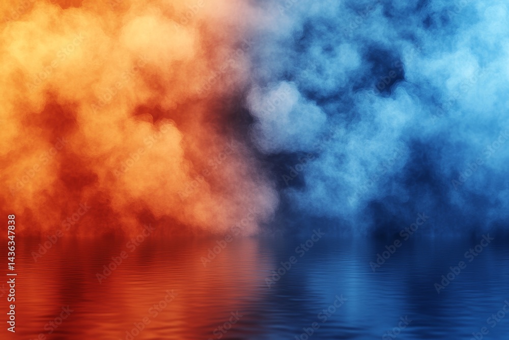 Poster this abstract background boasts a blue and orange gradient, making it perfect for powerpoint slides 