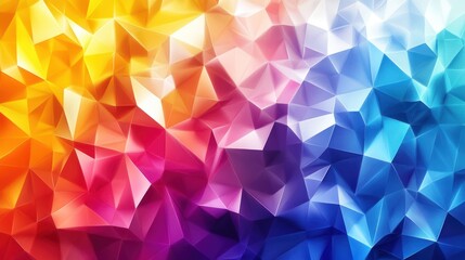 Naklejka premium Polygonal Spectrum: Dynamic array of vibrant geometric shapes in digital space