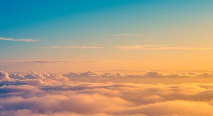 Golden Hour Above the Clouds AI Generated