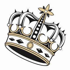 Crown Logo - Royal Emblem, Luxury Vector Design, Gold King Symbol