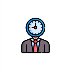 businessman holding clock