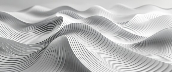 elegant white wave pattern close-up with minimalistic design