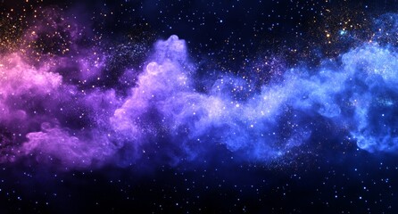 Naklejka premium Vibrant light trails of blue, purple, green, and orange swirl against a dark background in the abstract image, forming a dynamic and energetic visual arrangement