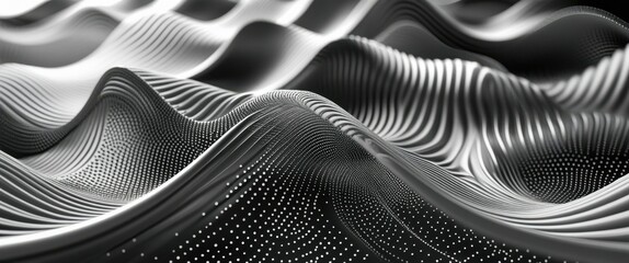 dynamic monochrome wave in abstract ocean motion illustration