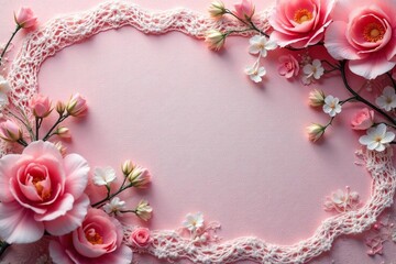 Delicate floral lace with intricate knotting and openwork , pattern, needlework