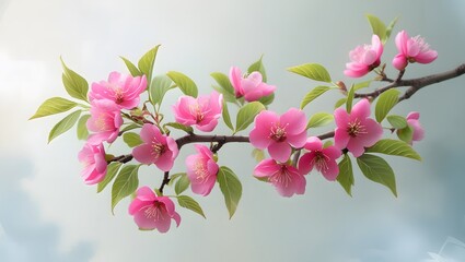 Stunning cherry blossom branch featuring soft petals and a dreamy atmosphere