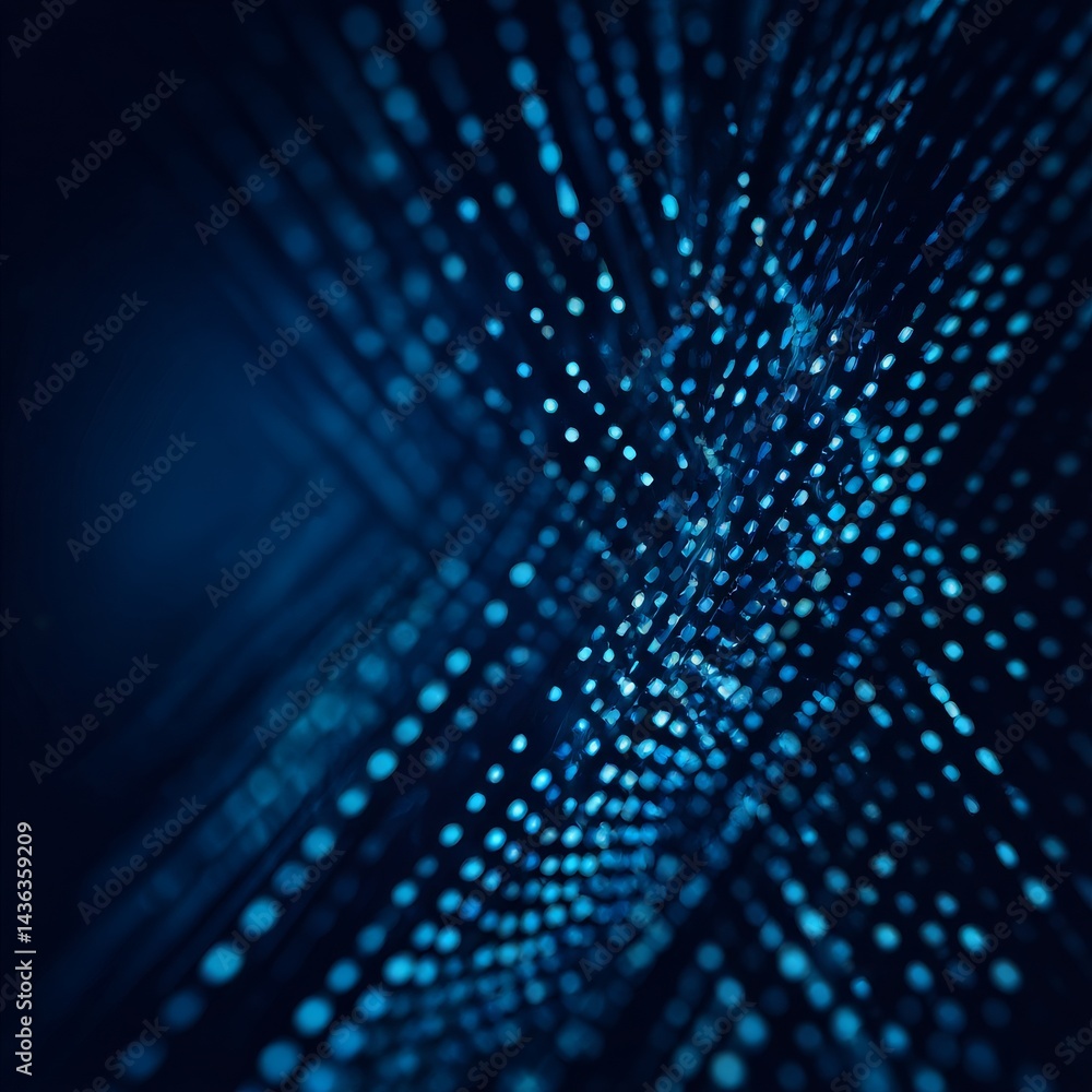 Fototapete Ethereal Blue Data Stream: A Deep Dive into Digital Connectivity and Luminous Illumination in the Abstract Dark