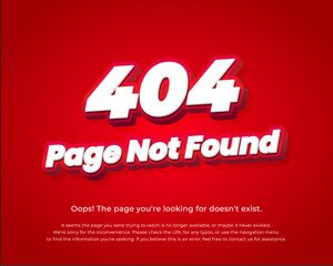 Editable red 404 page not found poster Detailed error message with bold typography for website missing page design