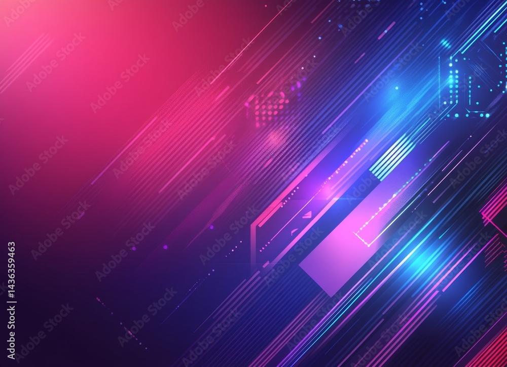 Poster the geometric design of a square with inward-pointing pink and blue arrows shines brightly, creating