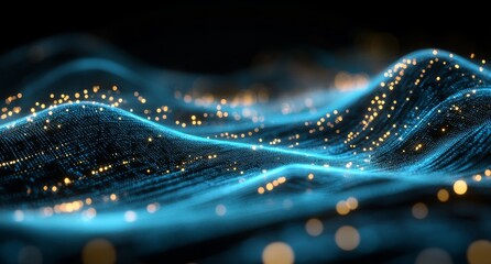 A shining lightbulb disperses brilliant blue illumination, dispelling the blackness with energetic force and imaginative thoughts, signifying pioneering technological breakthroughs