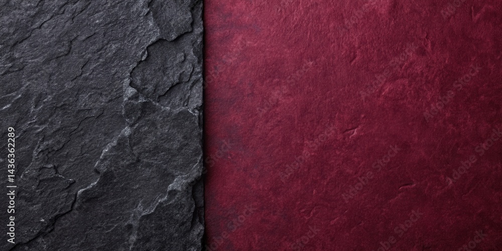 Aufkleber Dark Grey and Deep Burgundy Stone Texture Background, Ideal for Design Projects Requiring a Rugged and Elegant Feel