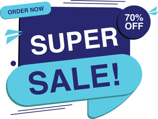 Super Sale Icon Bold Discount Badge for Shopping Promotions and Online Deals editable colors