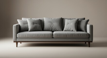 Quietude in Grey: A Modern Sofa Rendering AI Generated