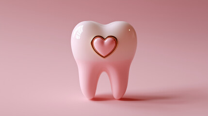 Outline of a tooth with a small heart inside