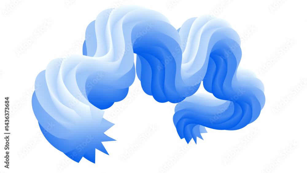 Poster a vibrant 3d visualization of a twisting, fluid form in motion—featuring bold colors, smooth geometr