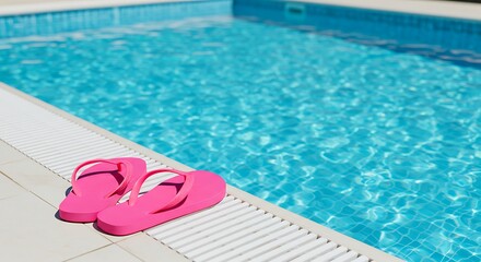 Obraz premium Poolside Pink Promise AI Generated