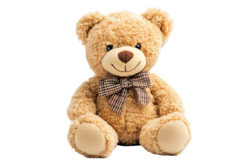 Plush toy teddy on white background is the perfect companion for bedtime and playtime adventures
