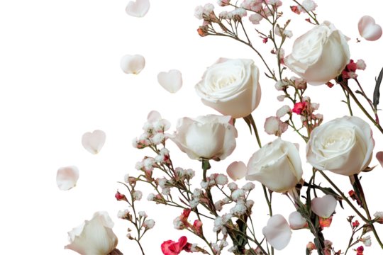 Romantic Valentines Day design featuring vibrant flowers and a soft pink background for perfect ambiance