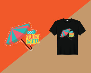 Cool Summer Umbrella TShirt Design