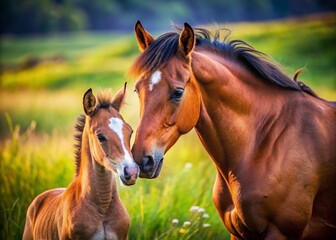 Mare and Foal Bonding: Tender Moments of Maternal Love in Nature