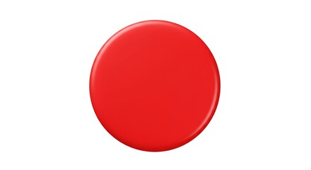 Red Circle on White Background, Simple Round Shape Graphic